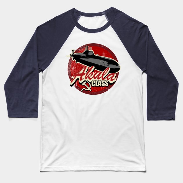 Akula Class Submarine (distressed) Baseball T-Shirt by TCP